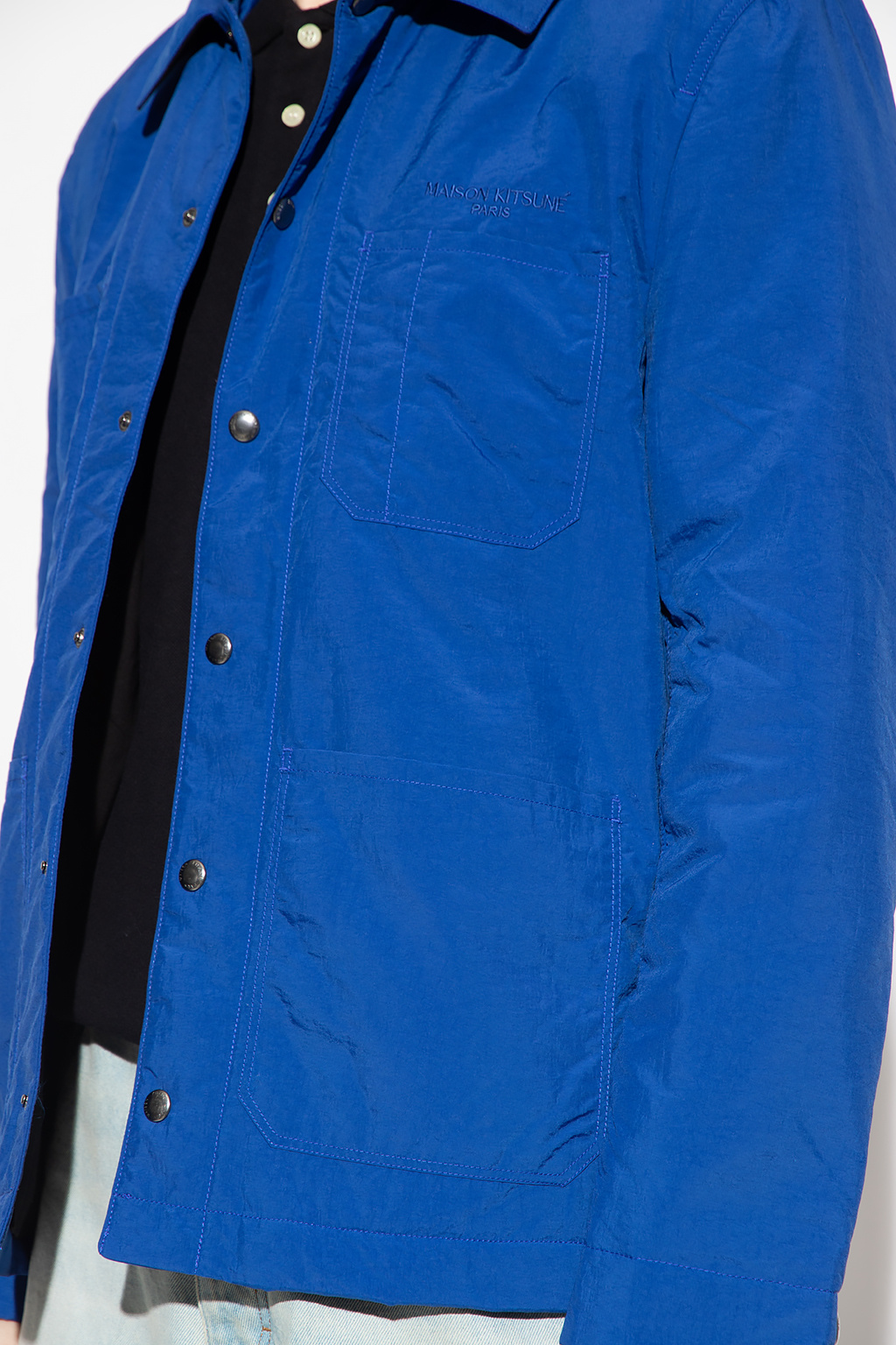 Blue Insulated jacket with logo Maison Kitsuné - Vitkac GB